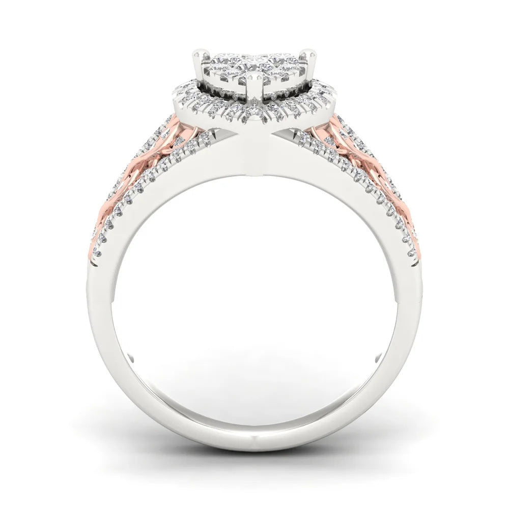Luxury Zircon Heart Ring