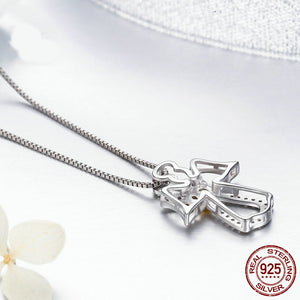 Platinum and Gold Plated Angel Necklace