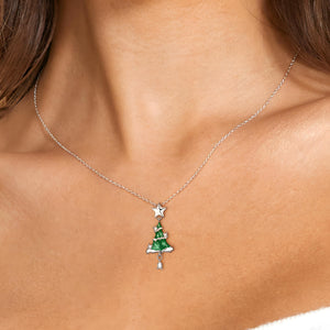 Christmas Tree Sterling Silver Necklace