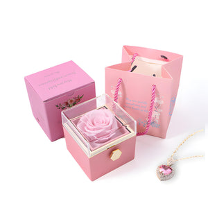 Rotating Gift Box with Rose and Necklace