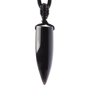 Natural Obsidian Bullet Shaped Necklace